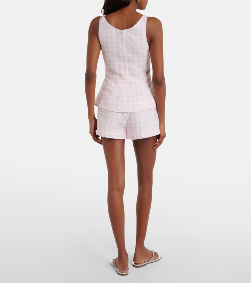 Leora gingham linen shorts 3