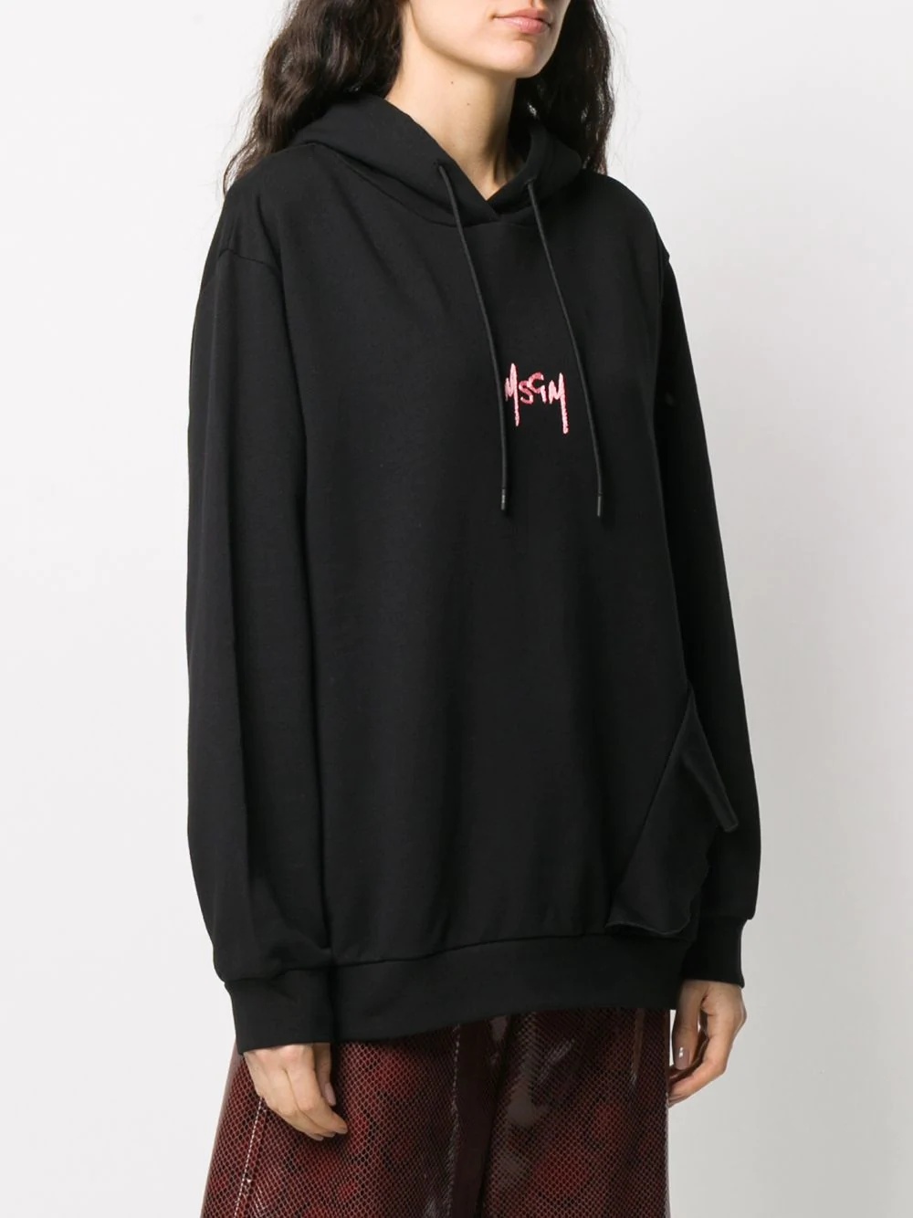 logo-embroidered oversize hoodie - 3