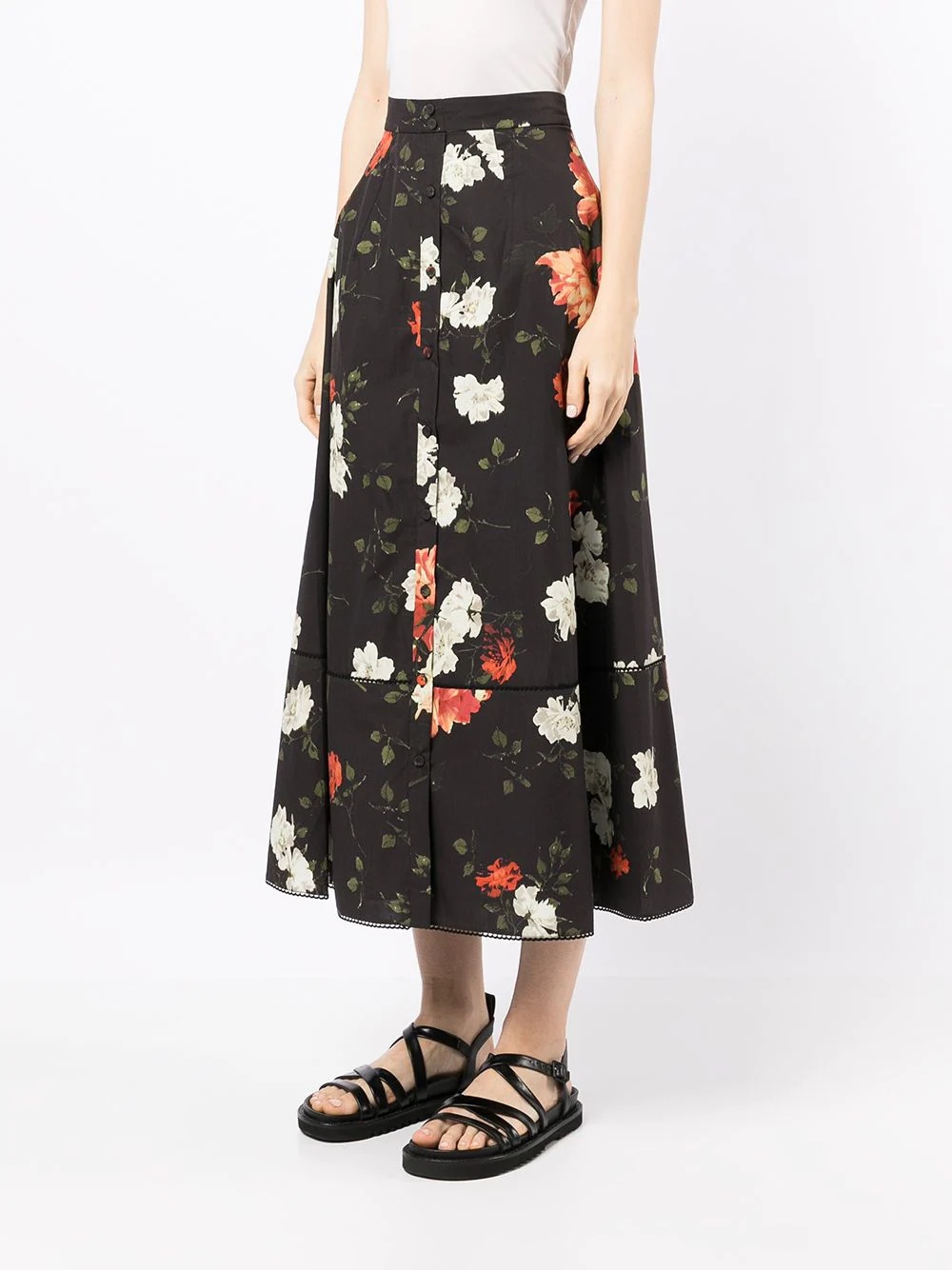 floral-print pleated skirt - 3