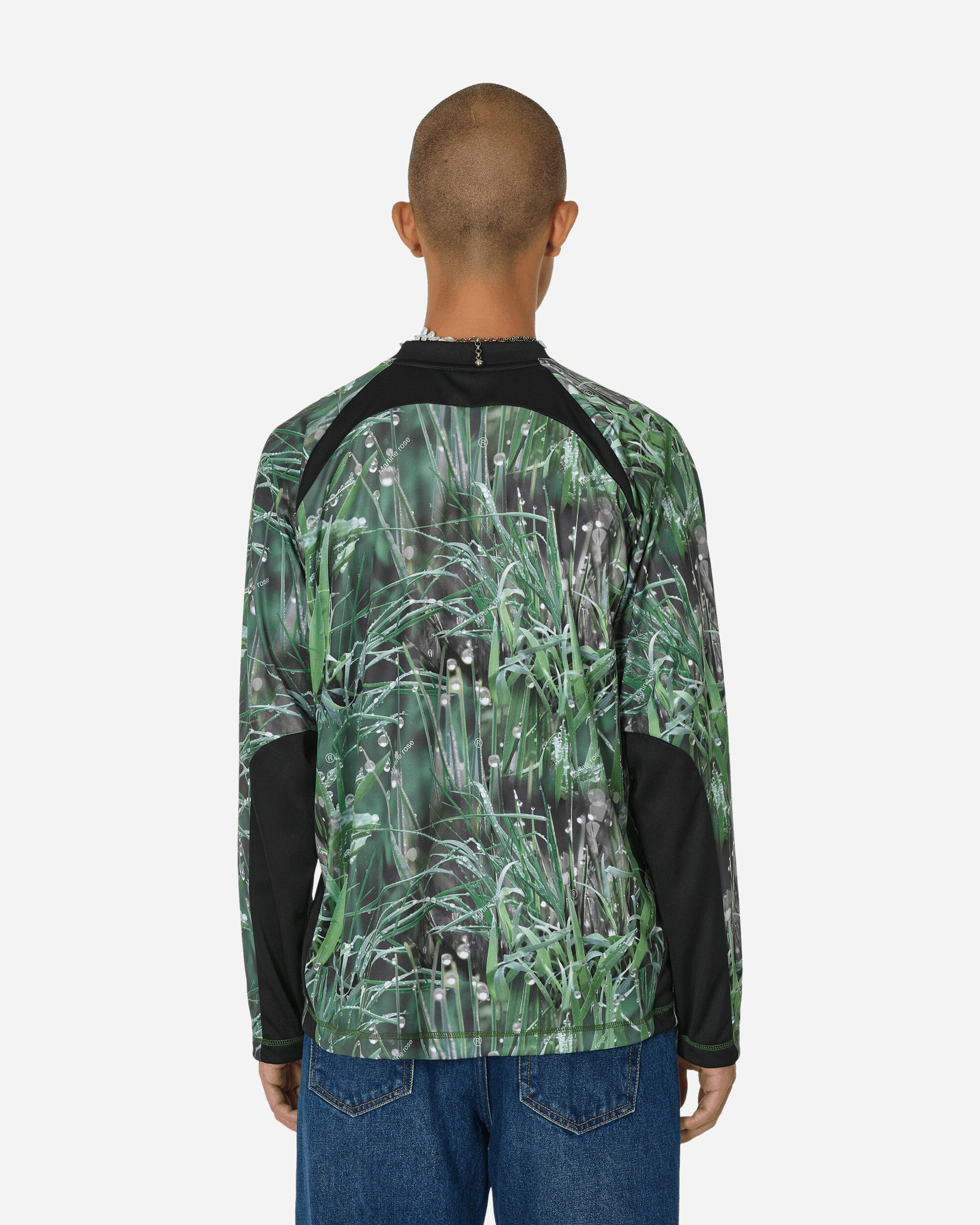 Martine Rose Panelled Football Top Grass Print / Black