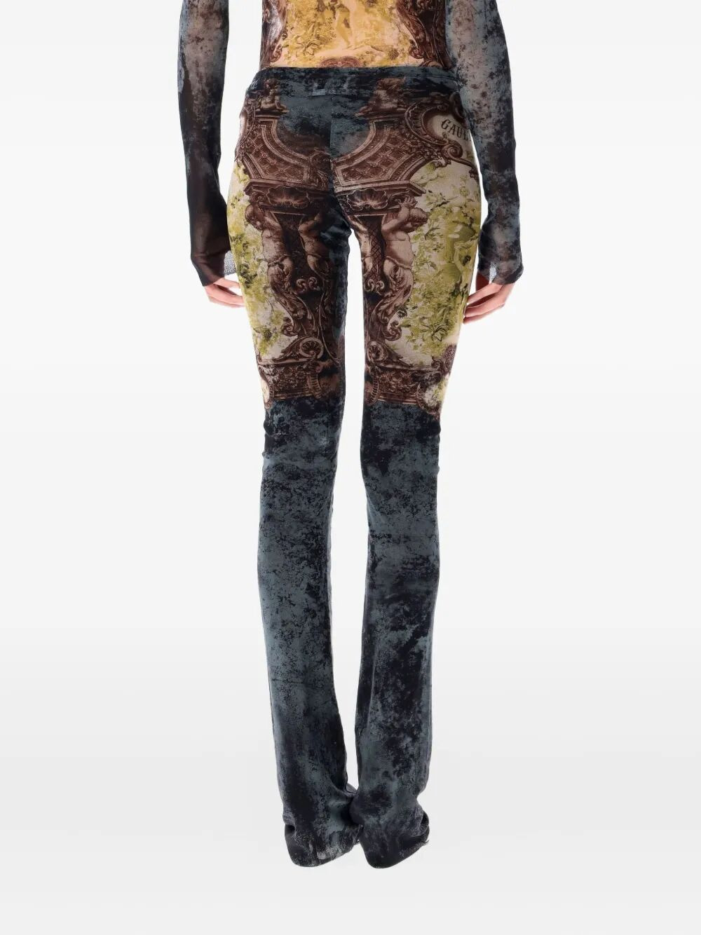 Jean Paul Gaultier Women Mesh Trouser Printed "Médaillon" - 6