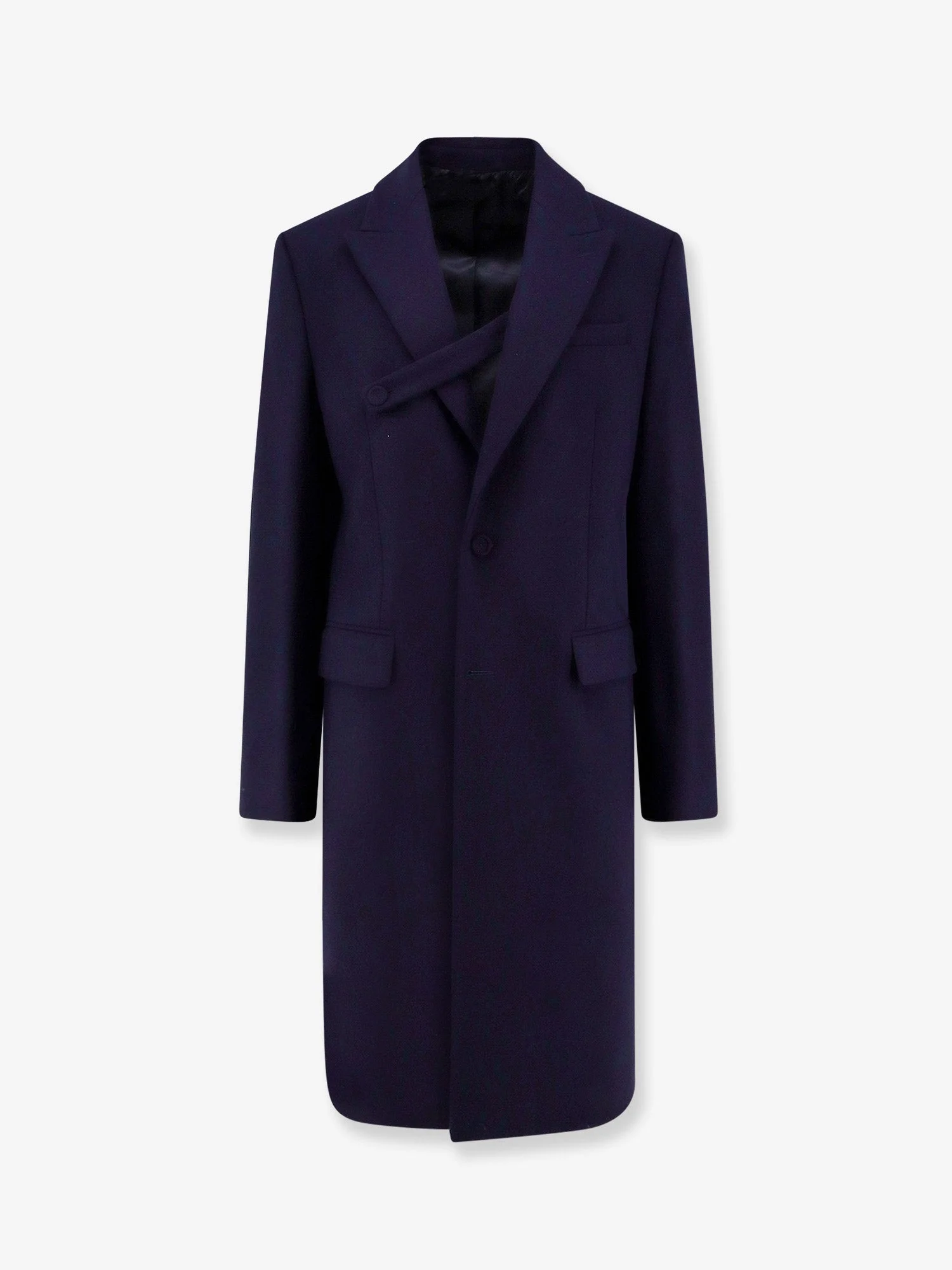 Dior Men Single-Breasted Virgin Wool Coat - 1