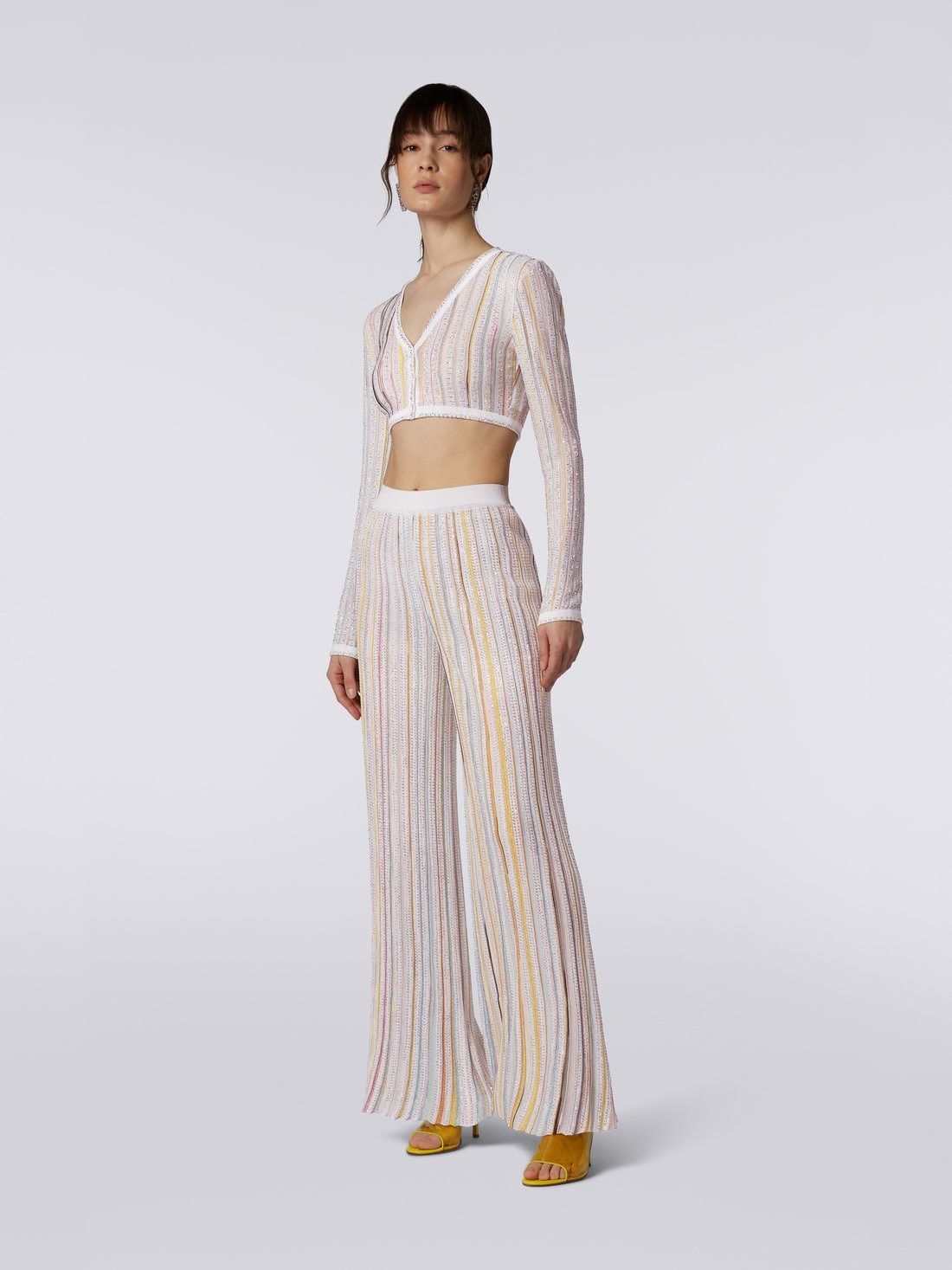 Striped palazzo trousers with sequins - 3