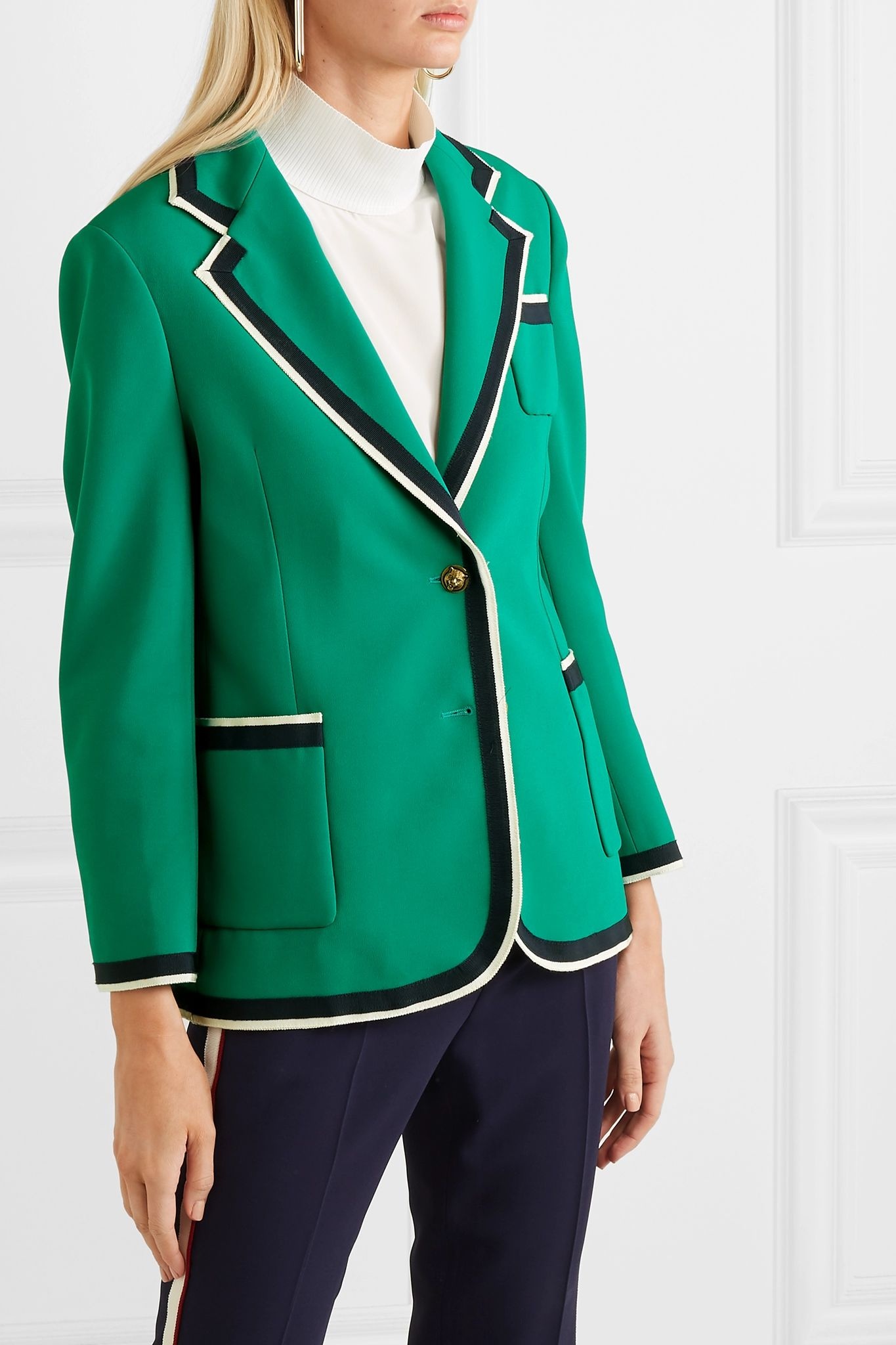 Grosgrain-trimmed cady blazer - 3