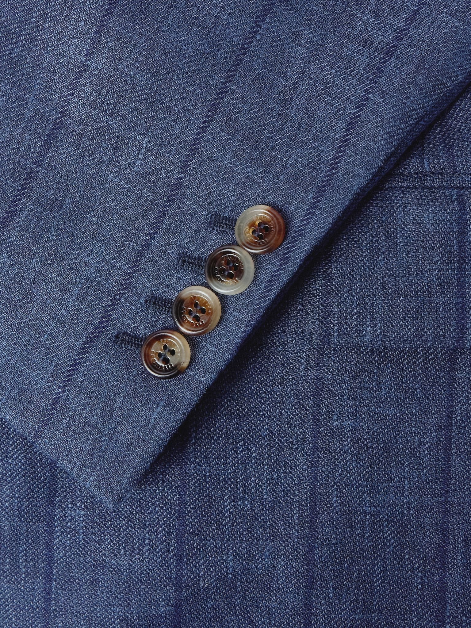 Wool, Linen and Silk-Blend Suit Jacket Navy - 4