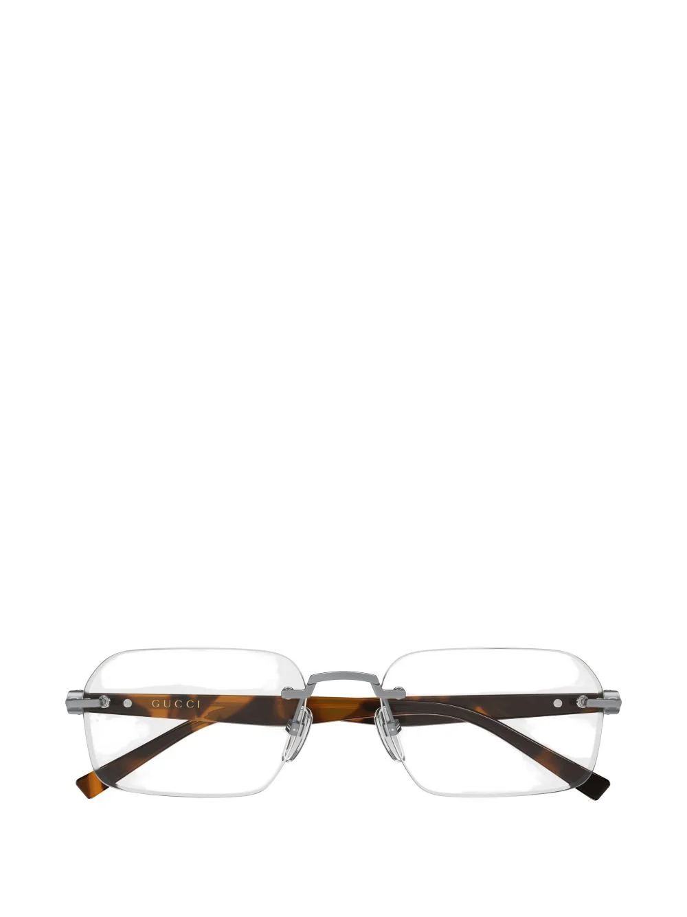 rimless rectangle-frame glasses - 1