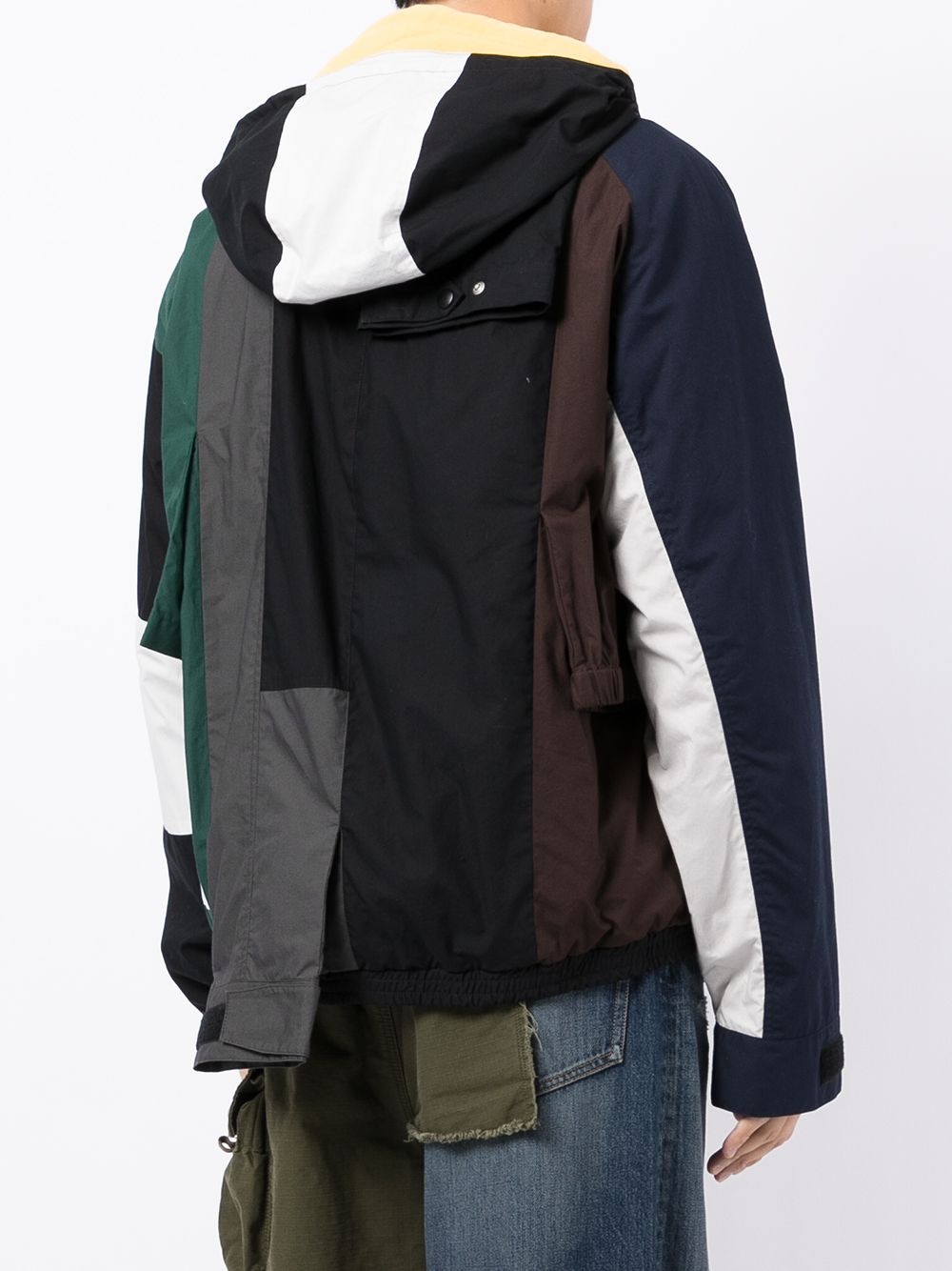 colour-block hooded jacket - 4