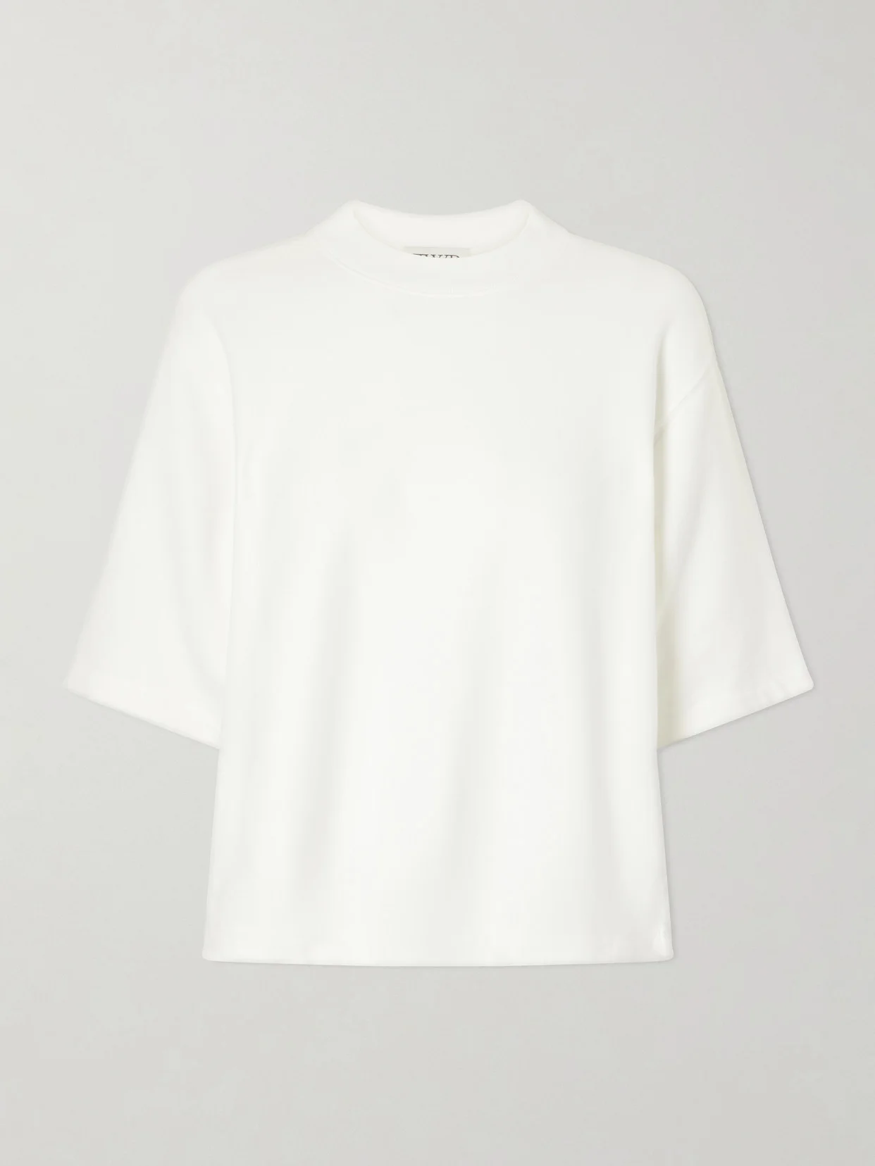 Mock-neck Cotton-jersey T-shirt - 1