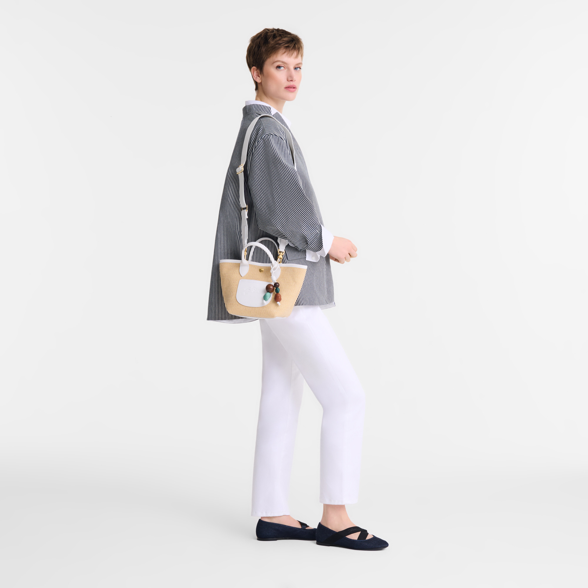 Le Pliage Collection Basket bag White - Canvas - 2