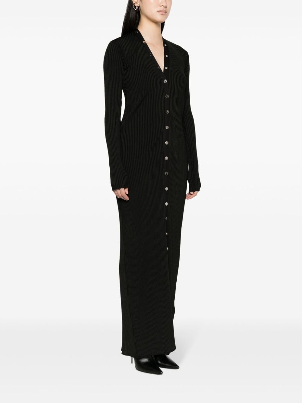 ribbed-knit cardigan dress - 3