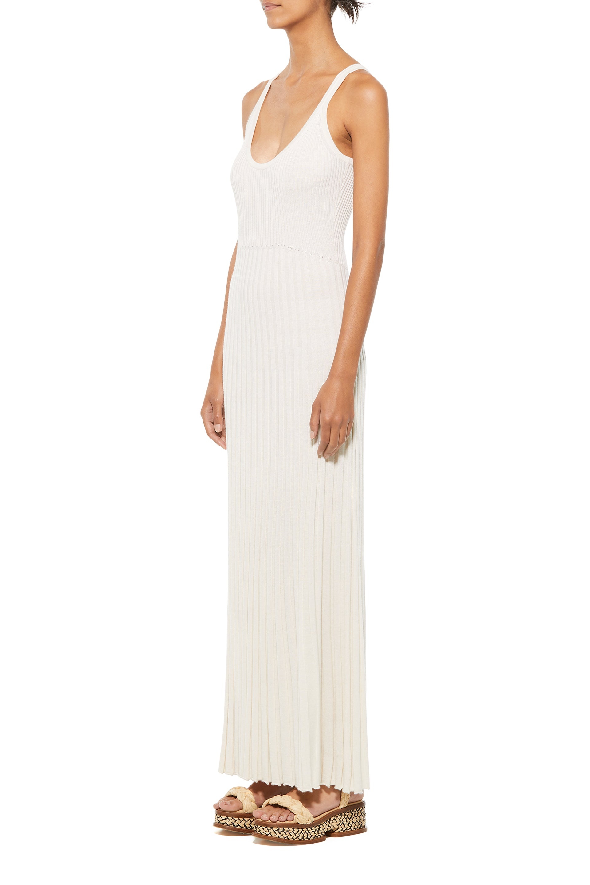 Maresca Dress in Ivory Cashmere Silk - 4