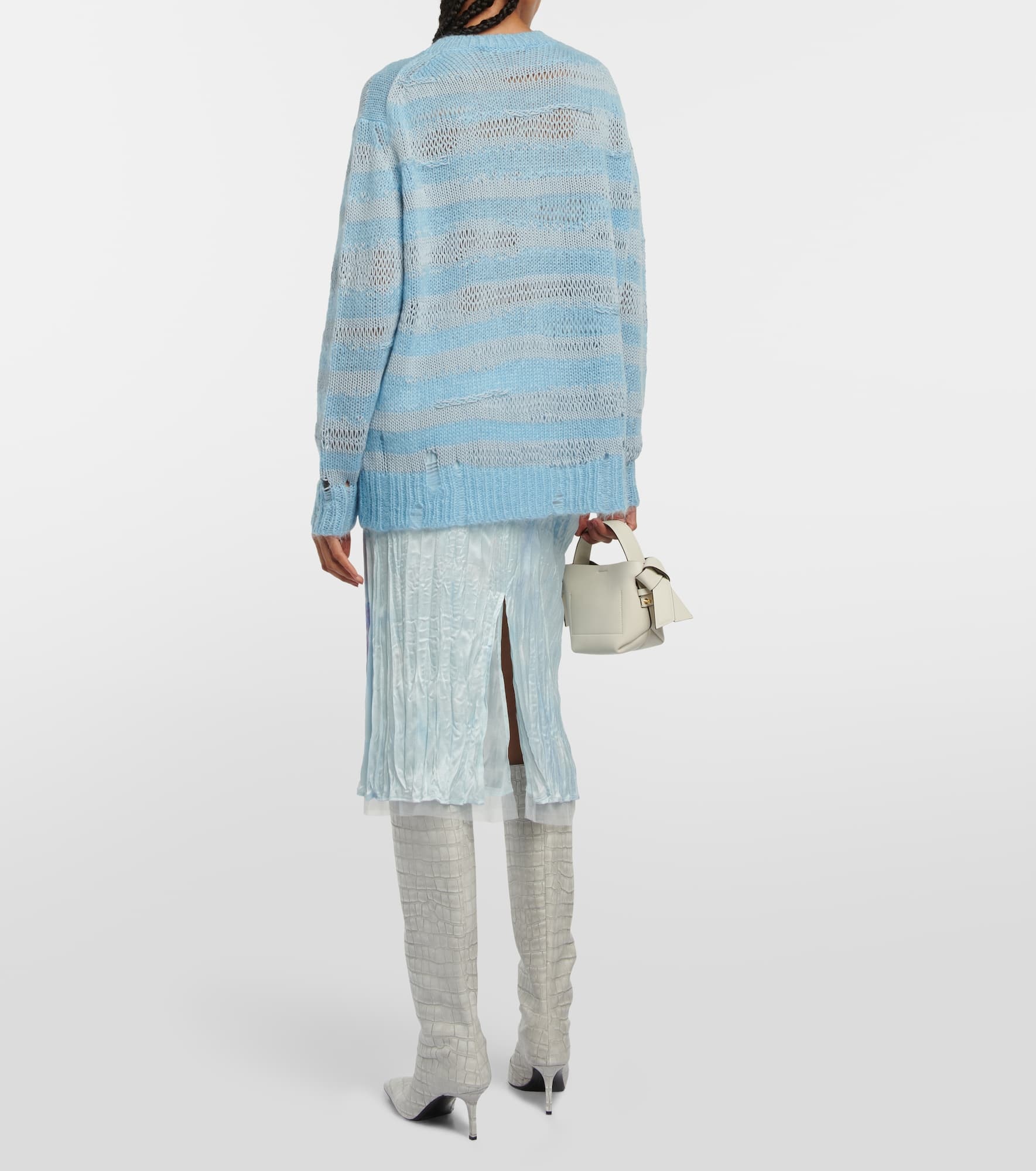 Distressed striped sweater - 3