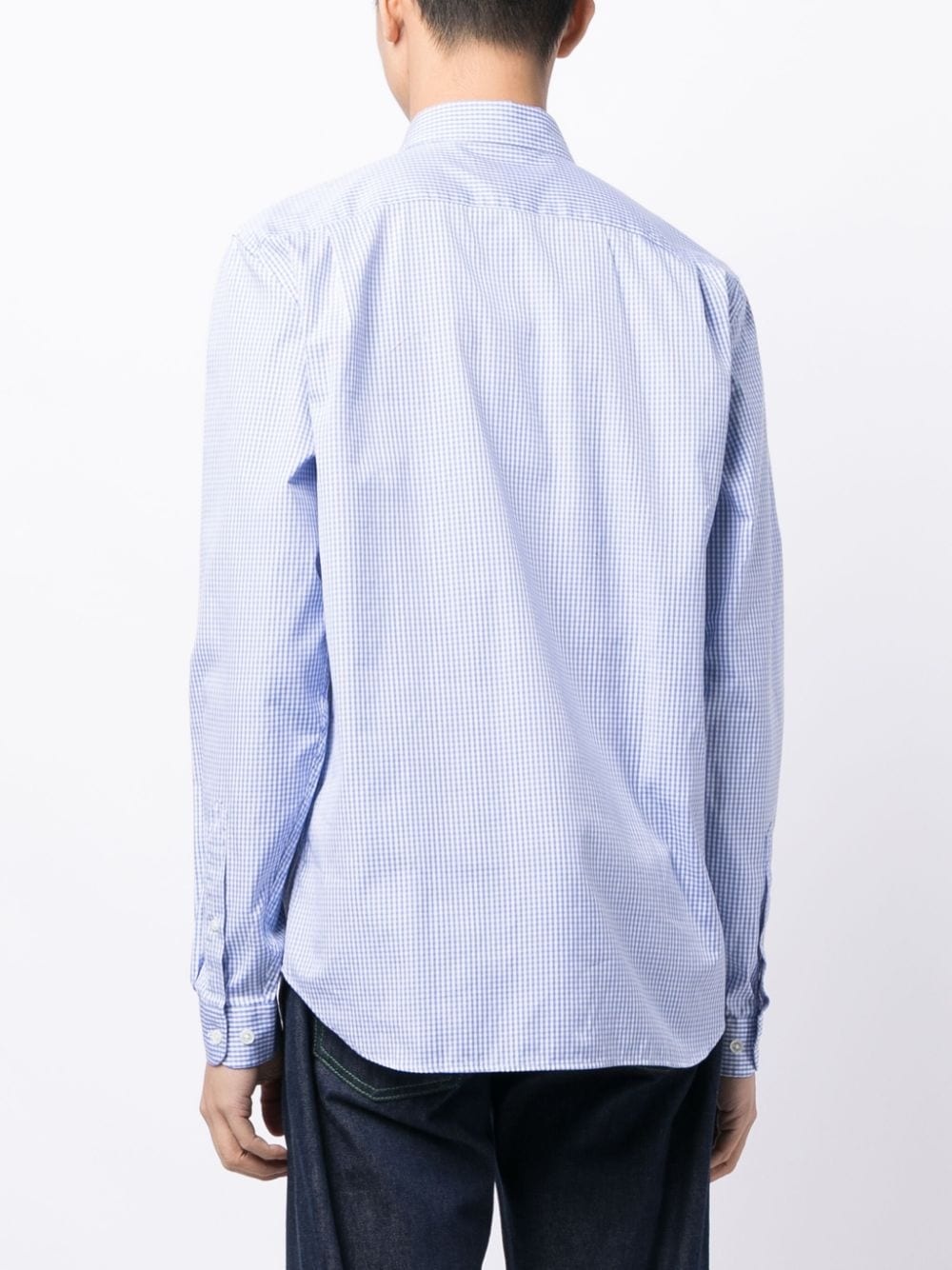 crocodile logo-patch plaid shirt - 4