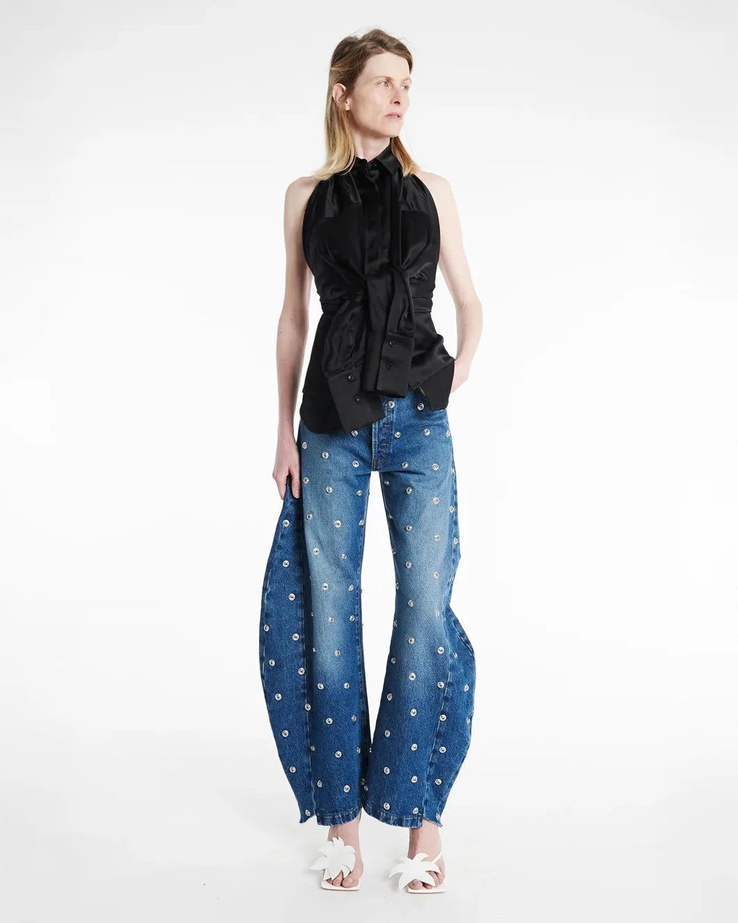 DECONSTRUCTED HALTER NECK SHIRT - 2