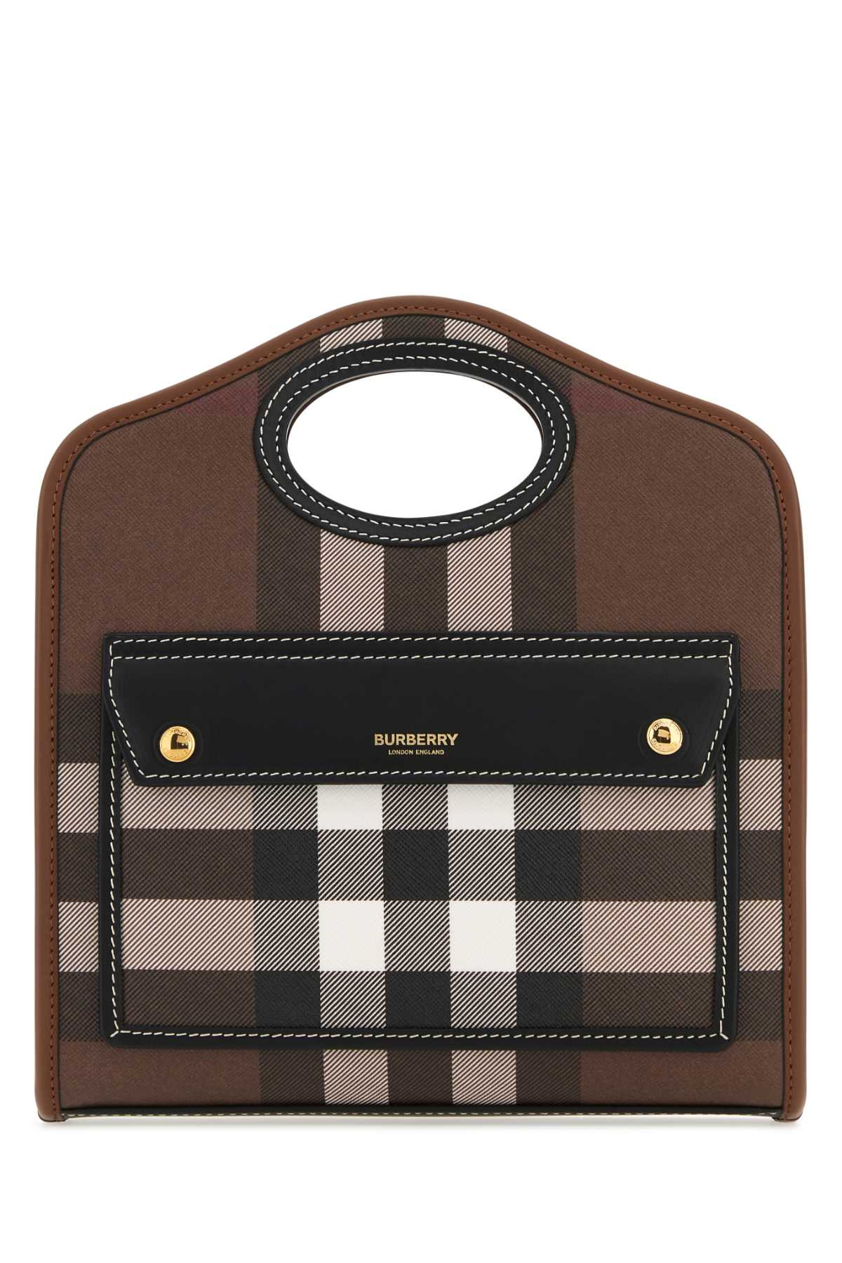 Burberry Women Printed E-Canvas And Leather Mini Pocket Bag Handbag - 1