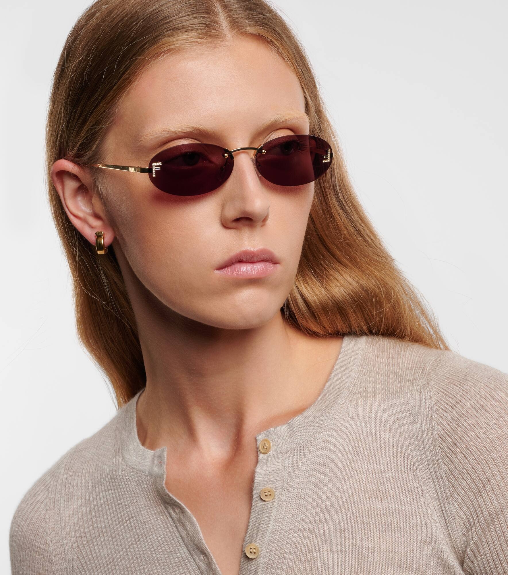 First Crystal oval sunglasses - 6