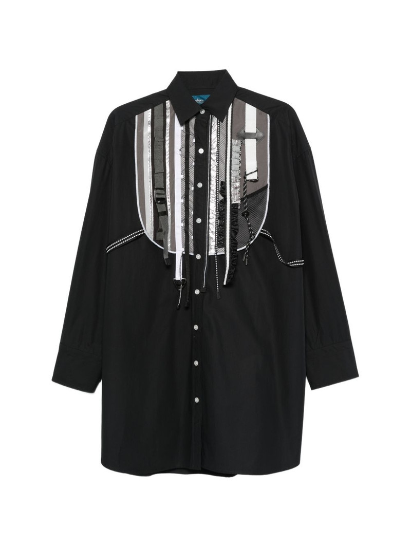 panelled long-sleeve shirt 1