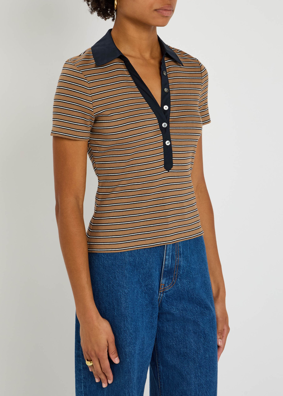 Veronica Beard Kearney Striped Stretch-cotton top - 2