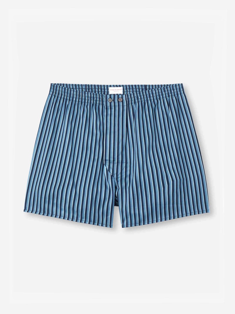 Men's Classic Fit Boxers Wellington 58 Cotton Blue - 1