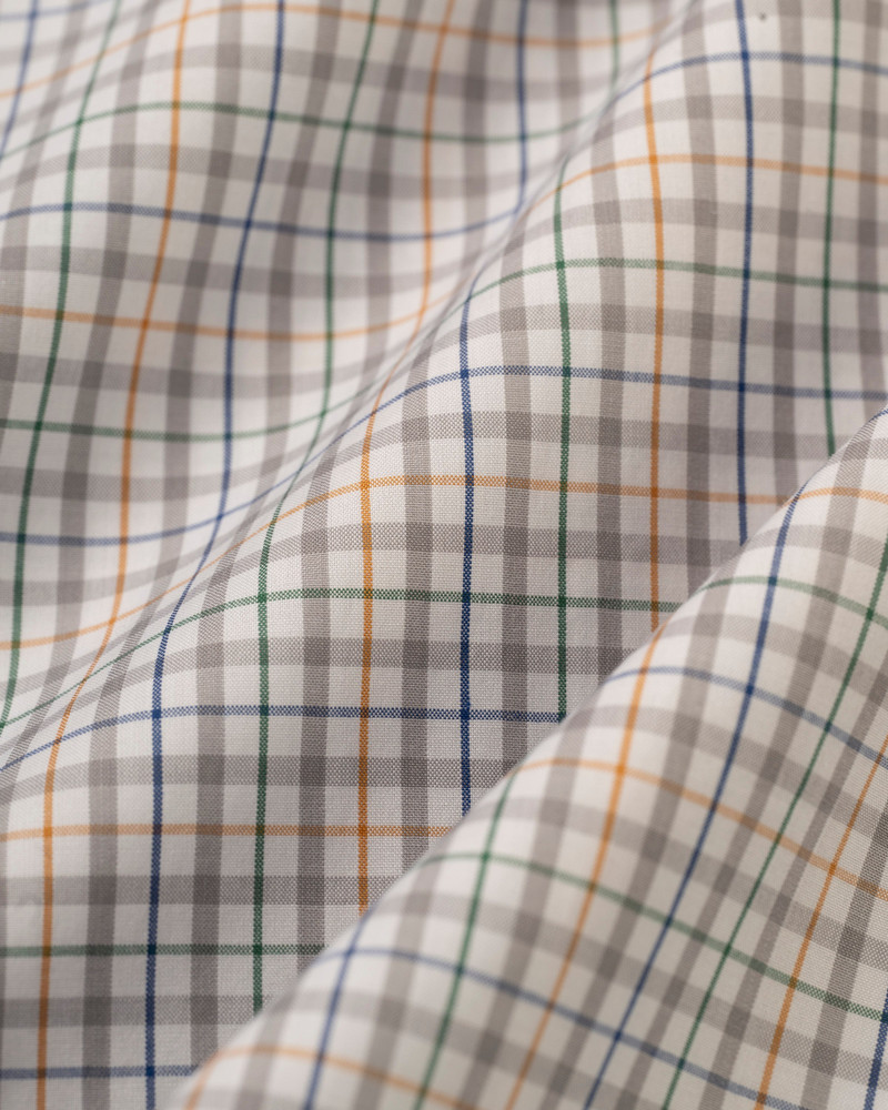 J. PRESS MADE-IN-USA GREY & GOLD CHECK SPORT SHIRT - CLASSIC FIT outlook