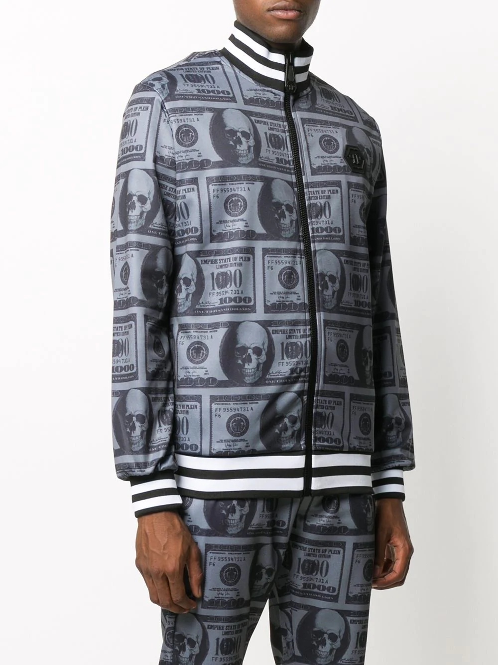 money-print track jacket - 3