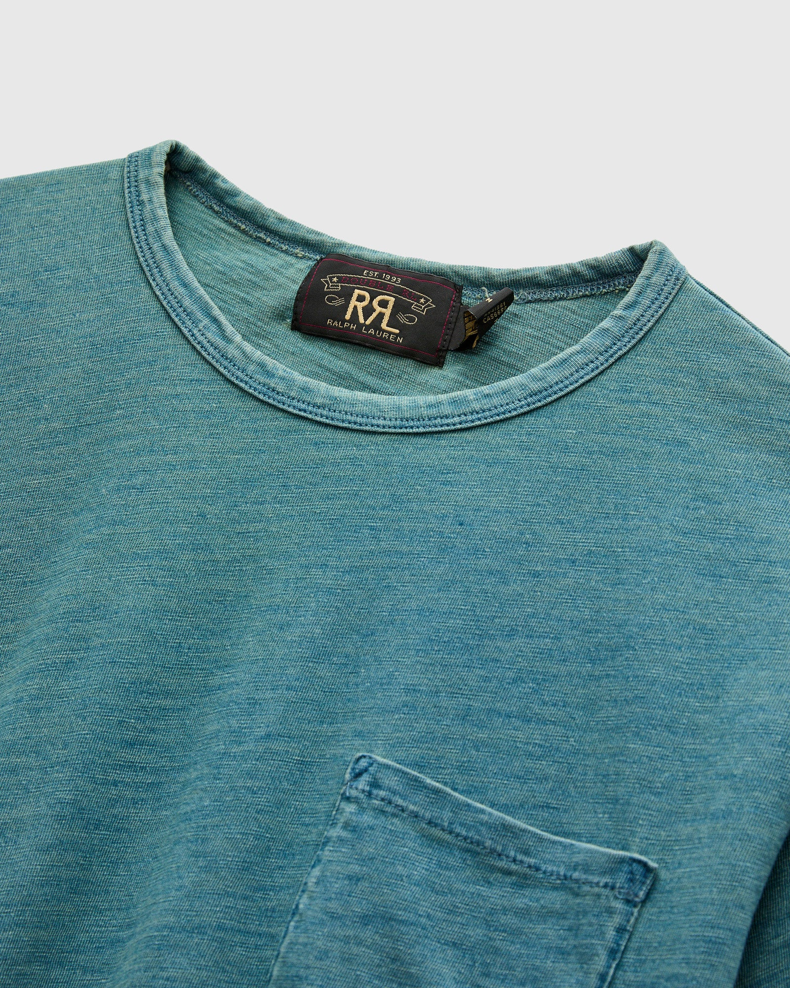 Slub Jersey Pocket T-Shirt in Washed Indigo - 4