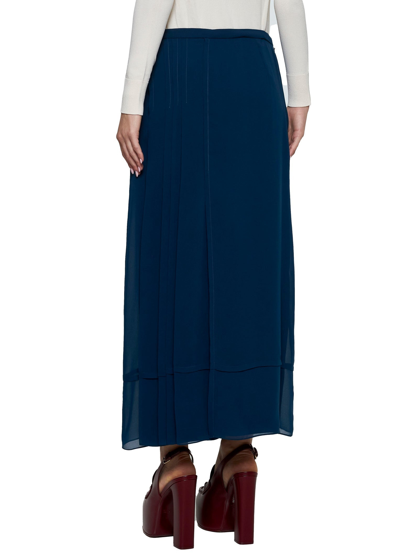 Gucci Women Double Layer Midi Skirt - 4