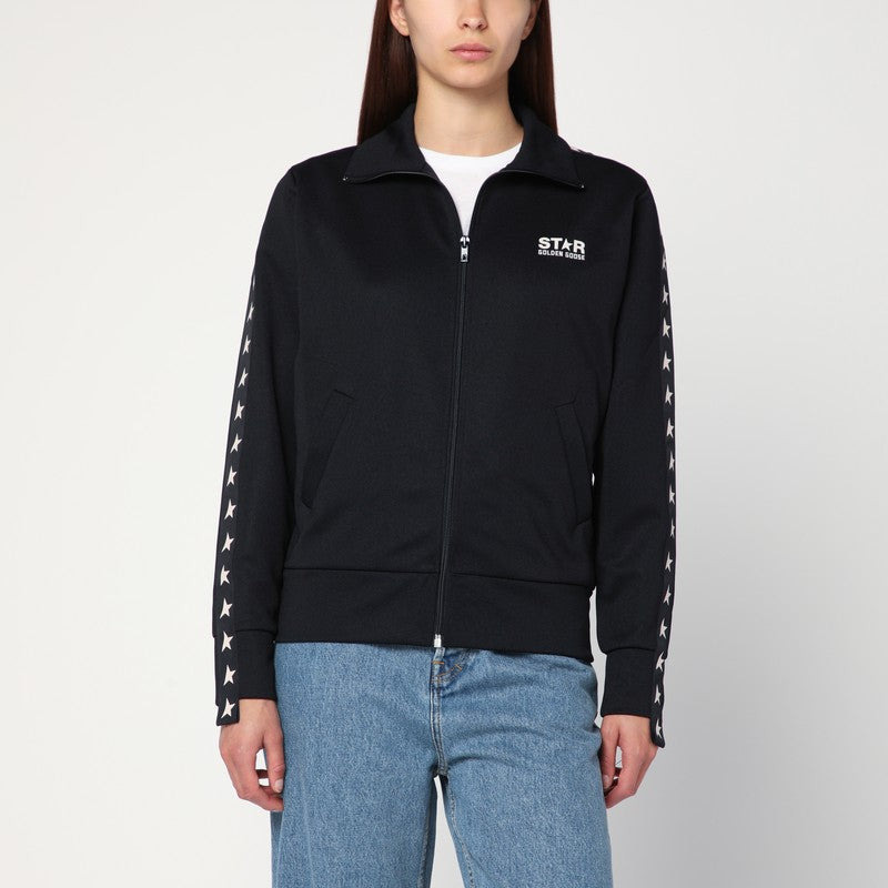 Golden Goose Black Zip Sweatshirt With Stars Women - 1