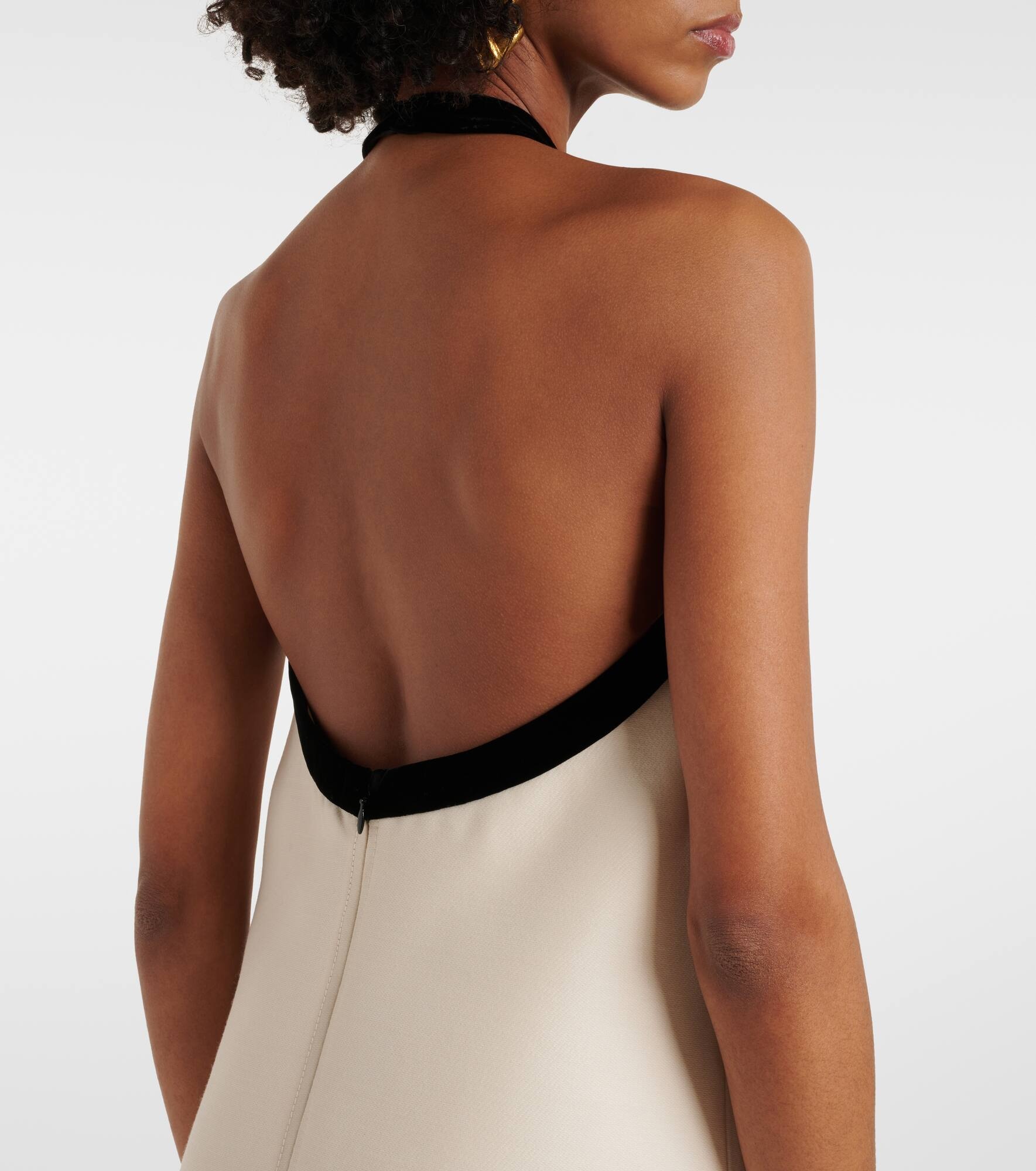 Bow-detail wool and silk crêpe minidress - 5
