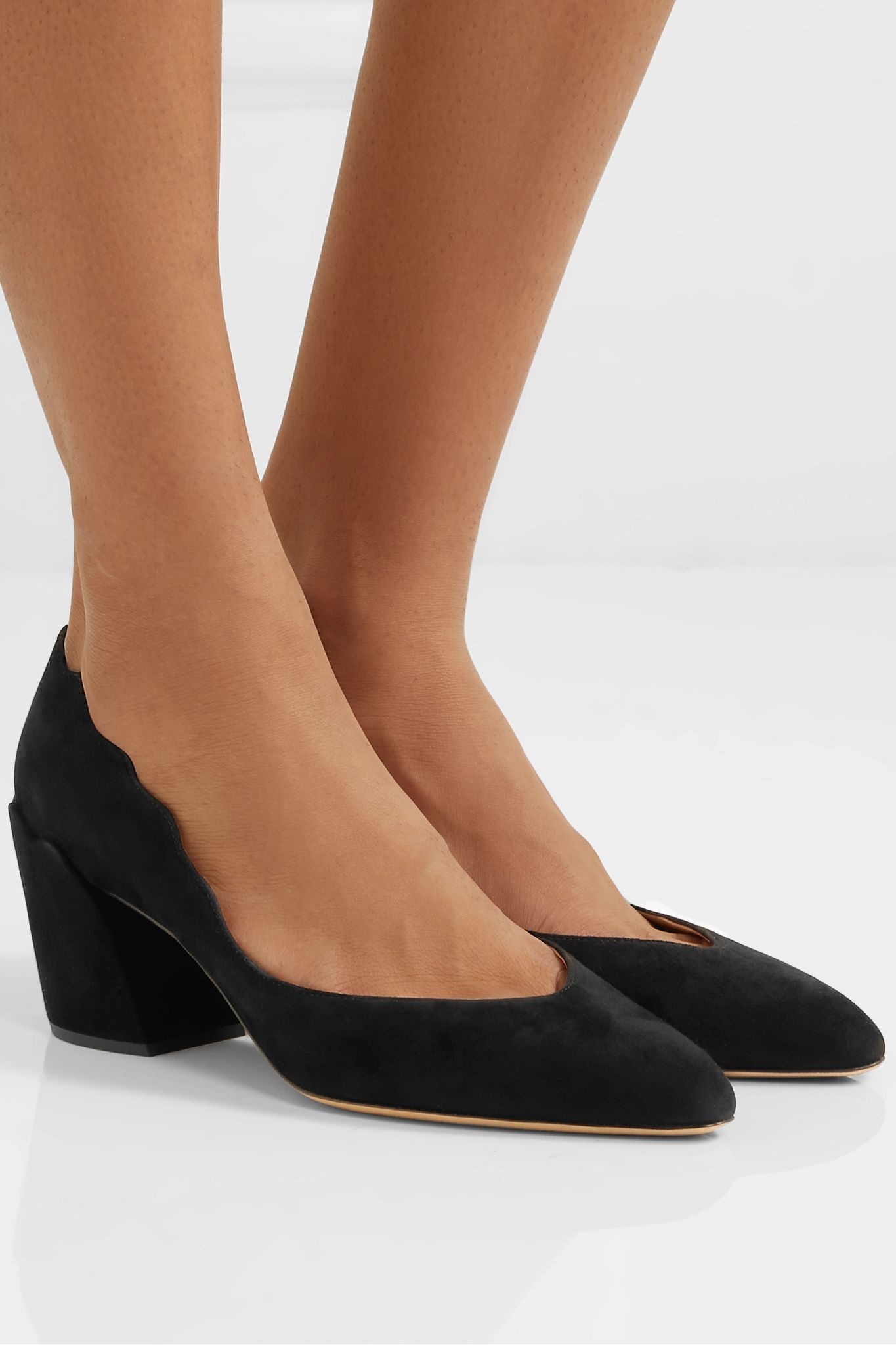 Laurena scalloped suede pumps - 2