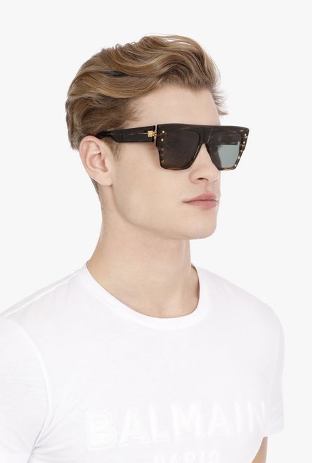 Tortoiseshell-effect acetate B-I sunglasses - 4