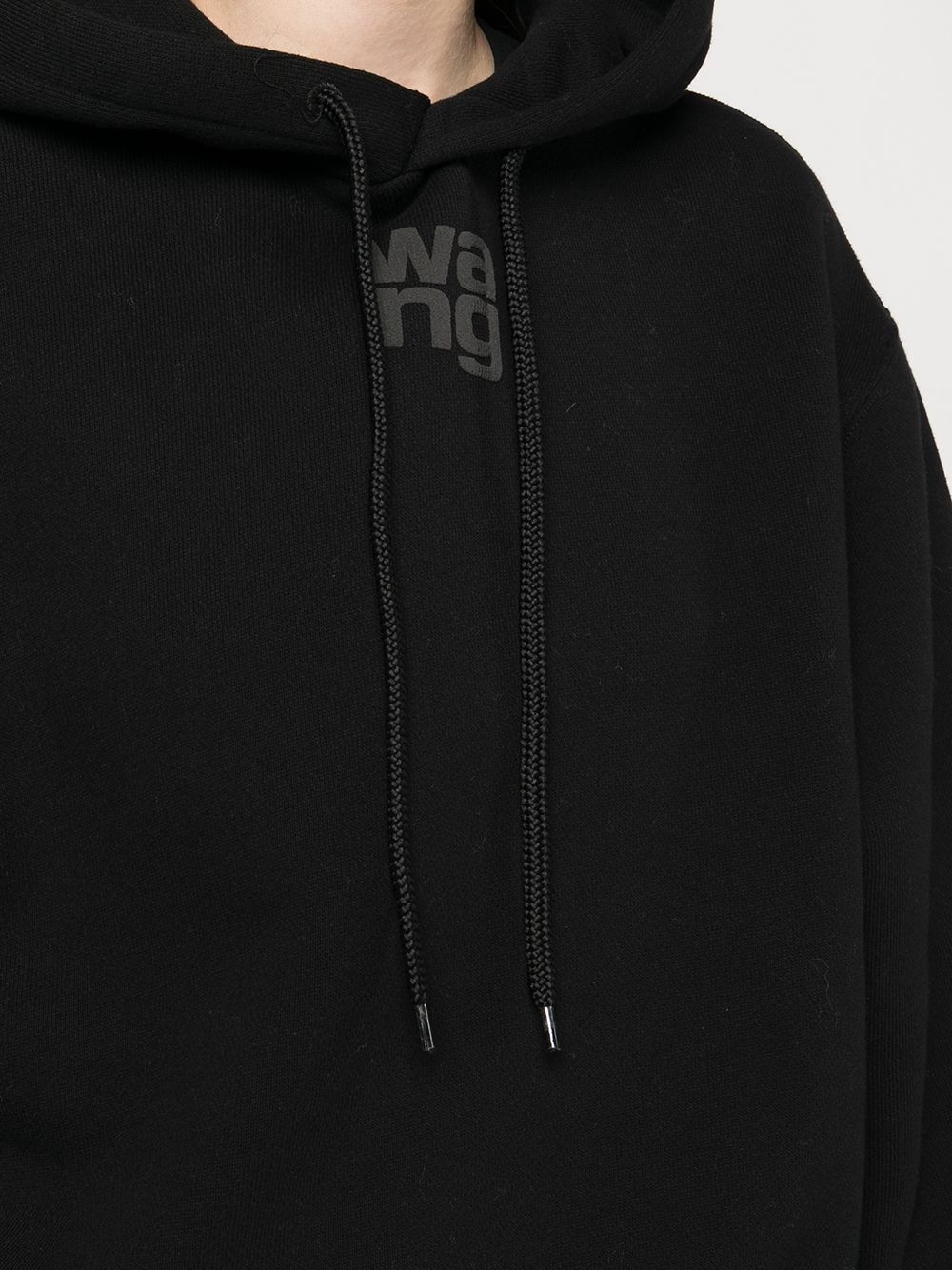 rubberised logo cotton hoodie - 5