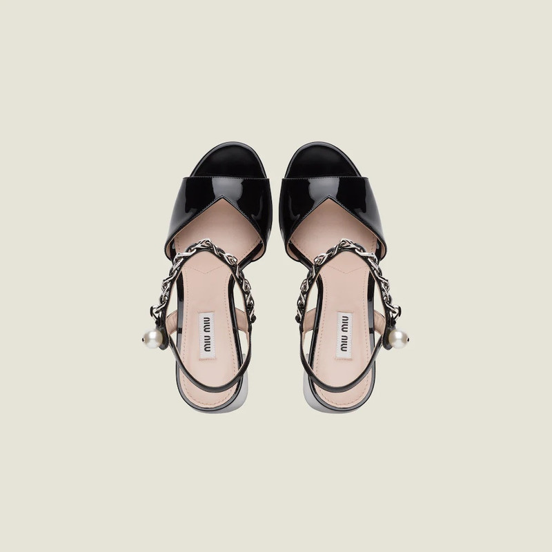 Miu Miu Patent leather platform sandals outlook