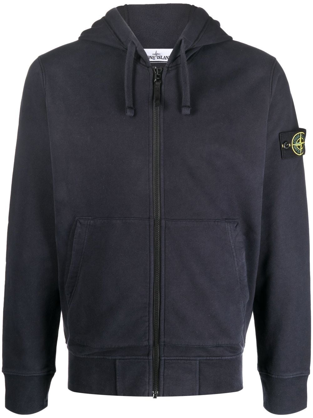 Compass-patch zip-up hoodie - 1