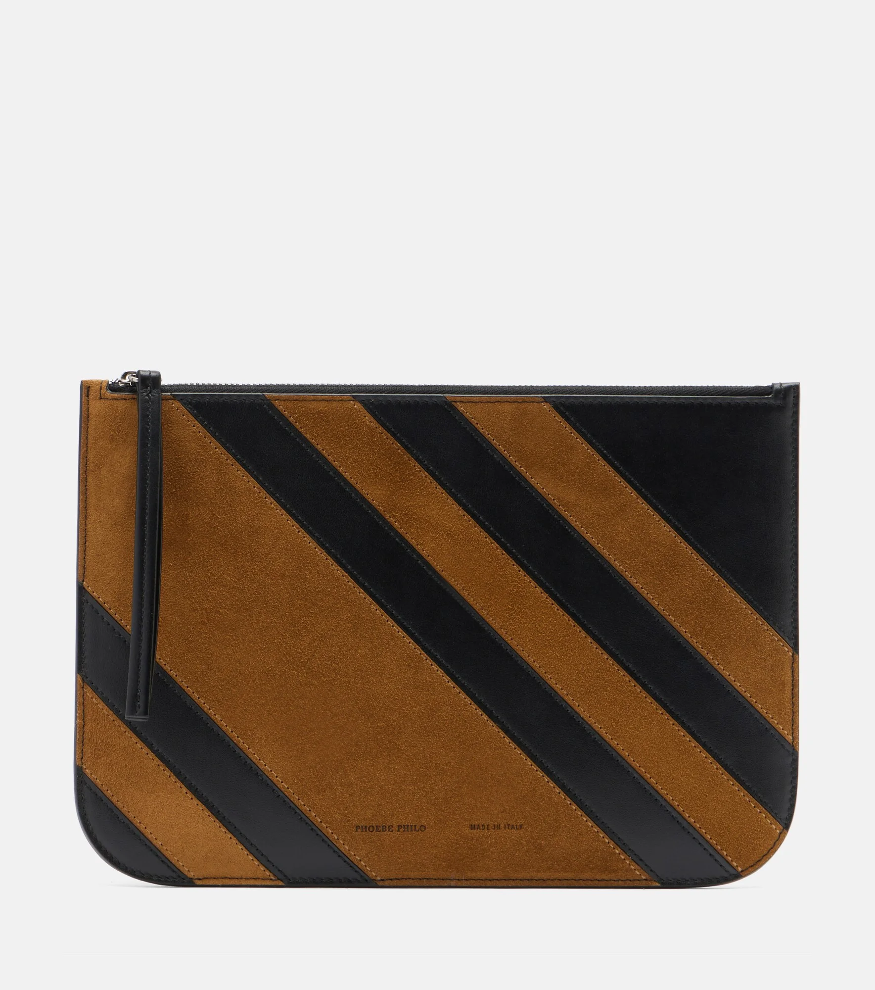 Leather and suede pouch - 1