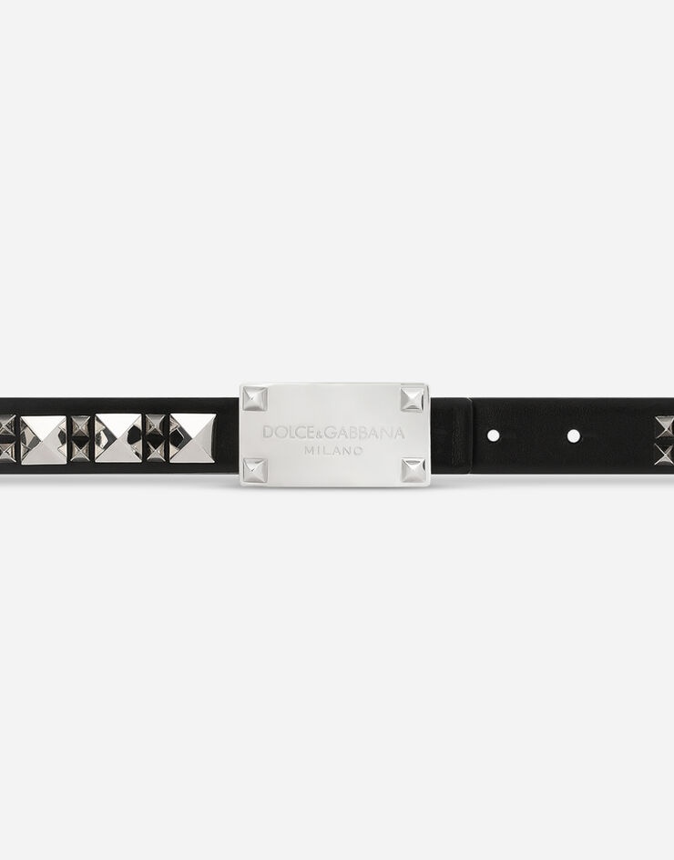 Calfskin belt with studs - 3