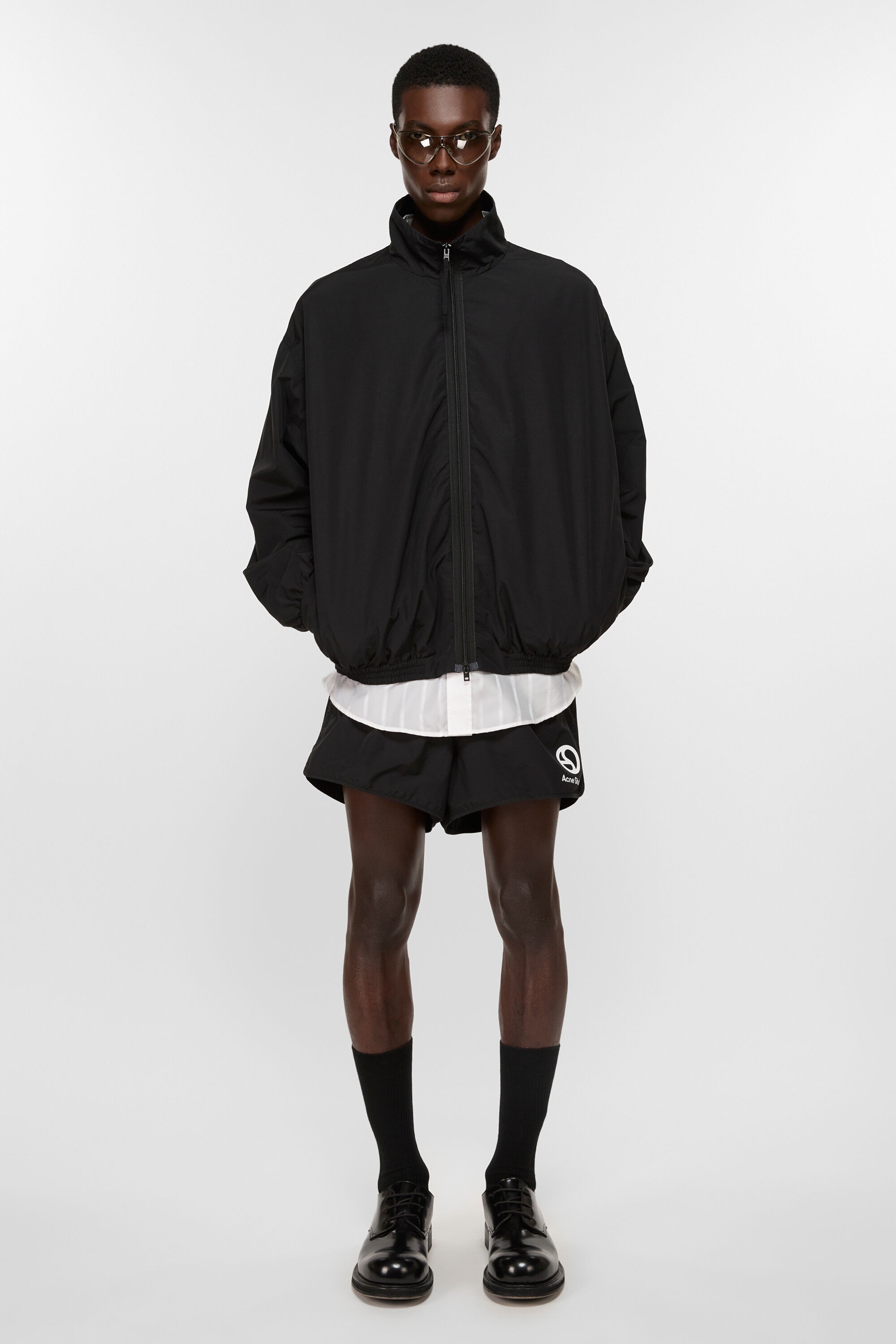 Cotton blend shorts - Black - 2