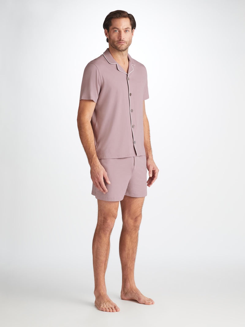 Men's Short Pajamas Basel Micro Modal Stretch Mauve - 3