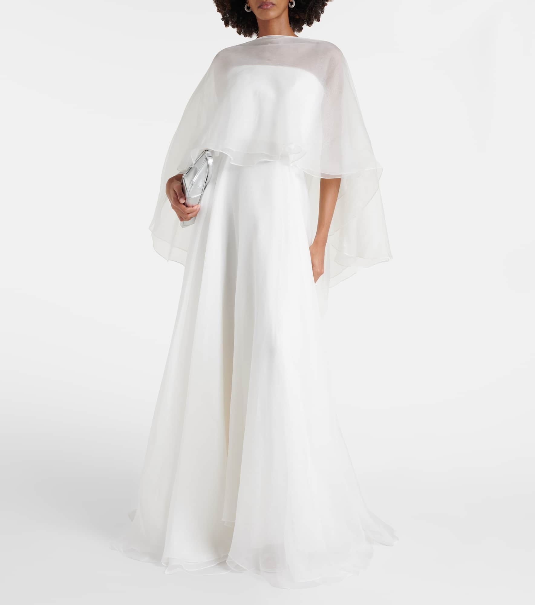 Bridal Dhalia caped silk gown - 2