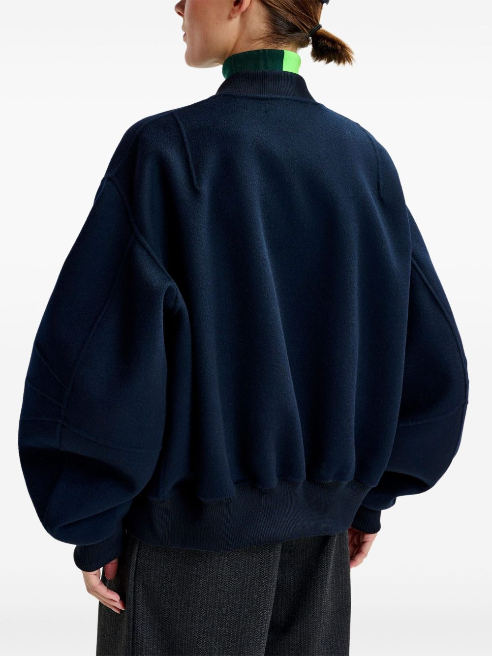 zip-fastening bomber jacket - 5