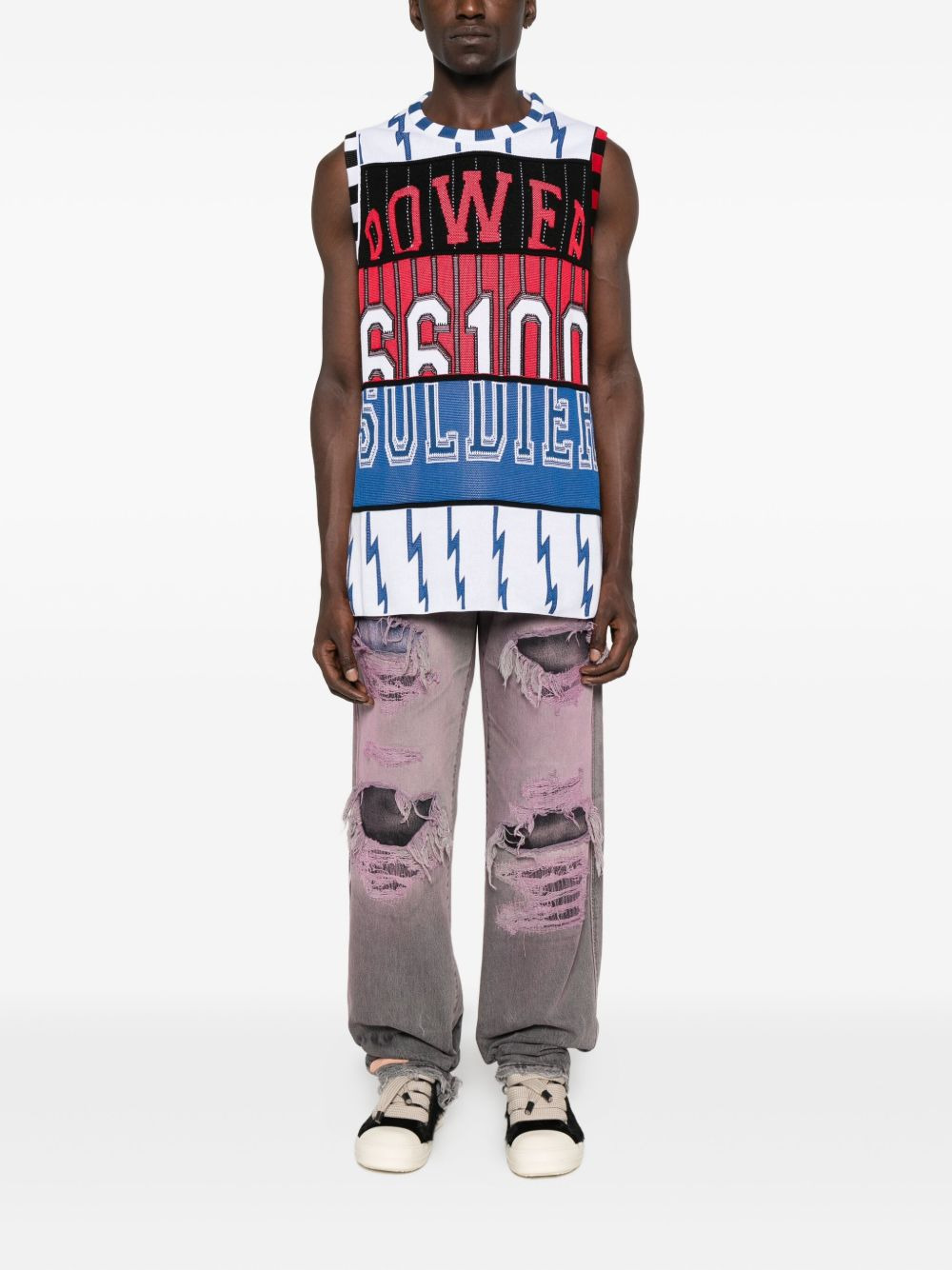 lightning-bolt panelled vest - 2