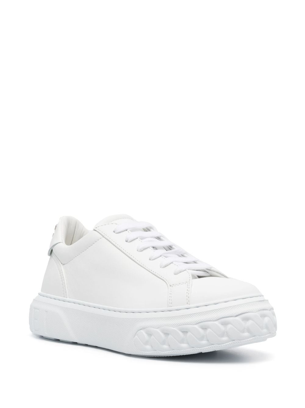 low-top leather sneakers - 2