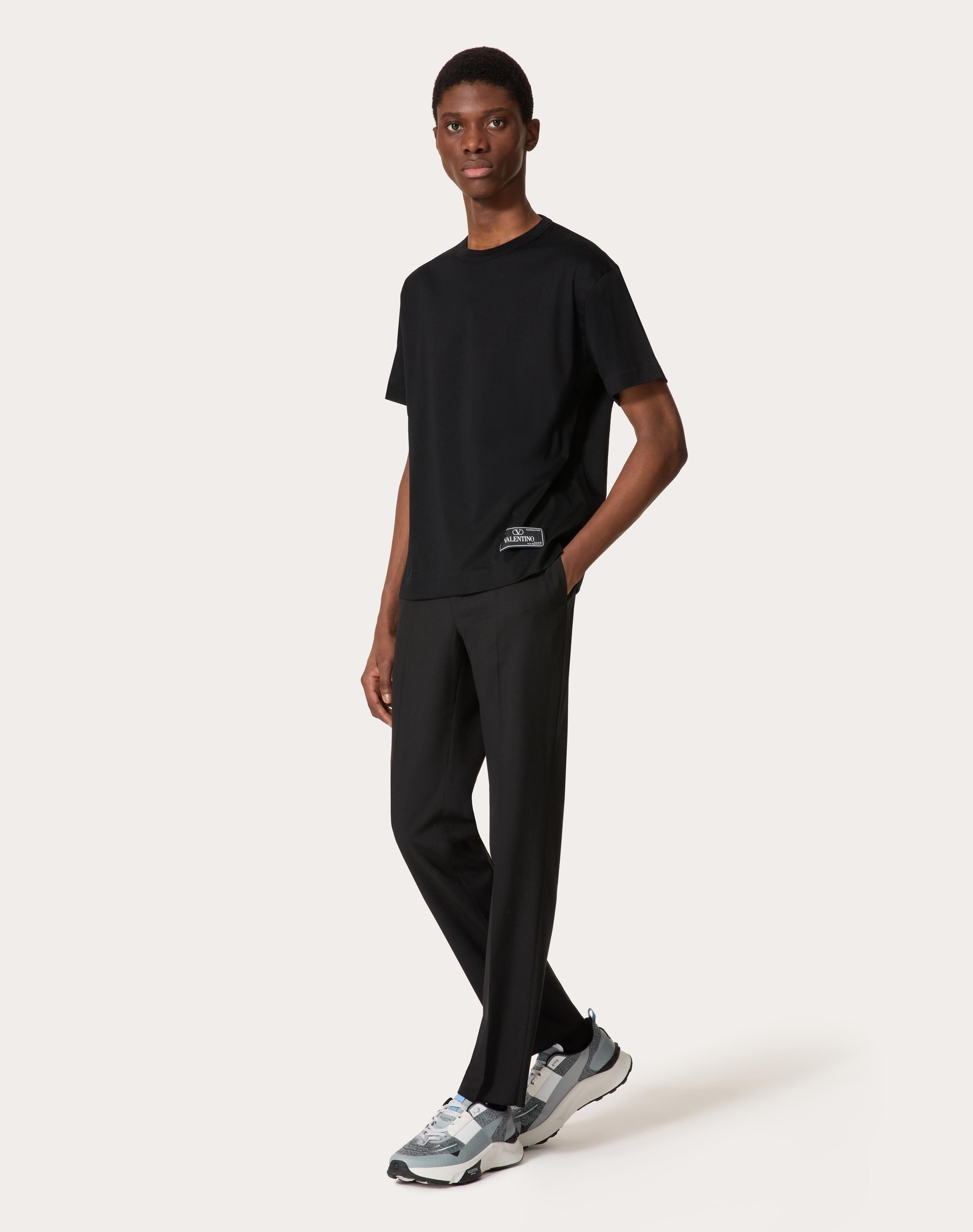 Valentino COTTON T-SHIRT WITH MAISON VALENTINO TAILORING