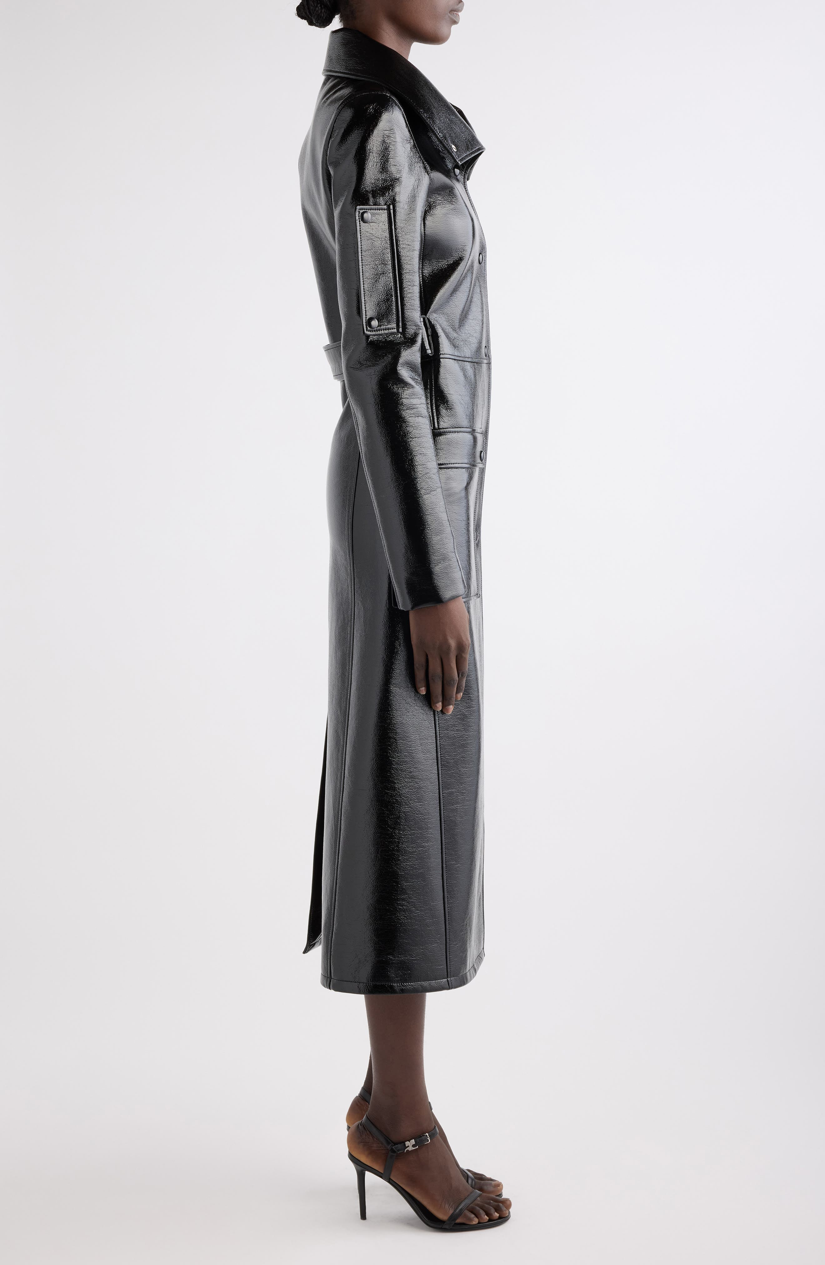 Courrèges Heritage Vinyl Trench Coat in Black at Nordstrom - 3