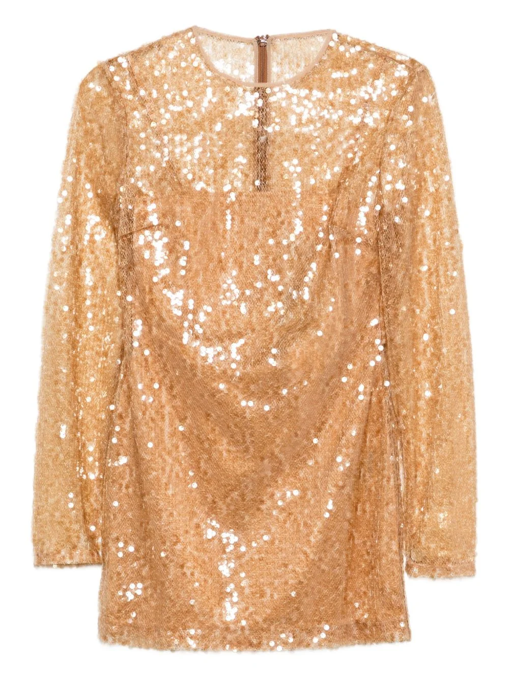 sequin-embellished long-sleeve dress - 1