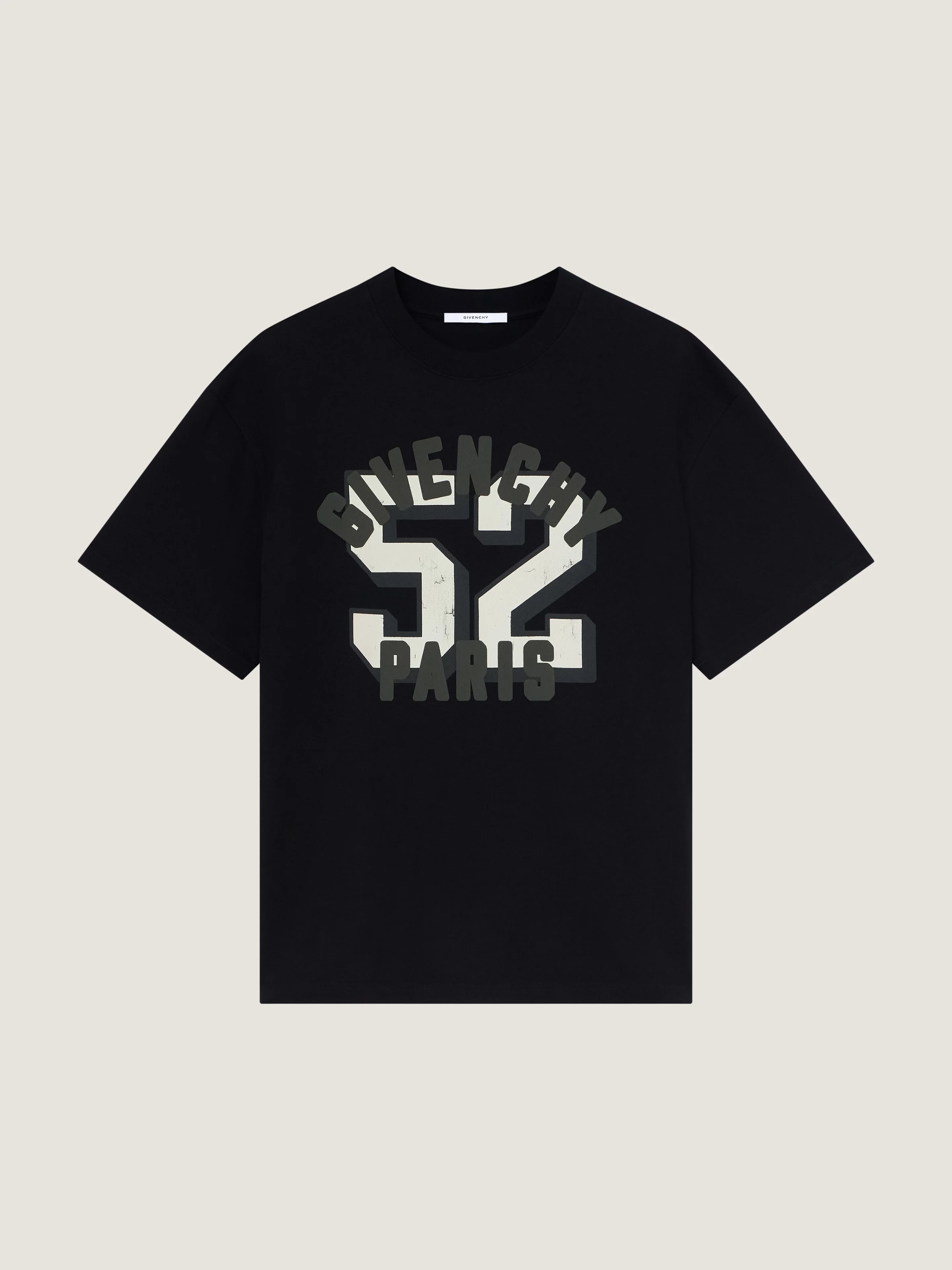 BOXY-FIT T-SHIRT IN COTTON WITH GIVENCHY PARIS 52 PRINT - 1
