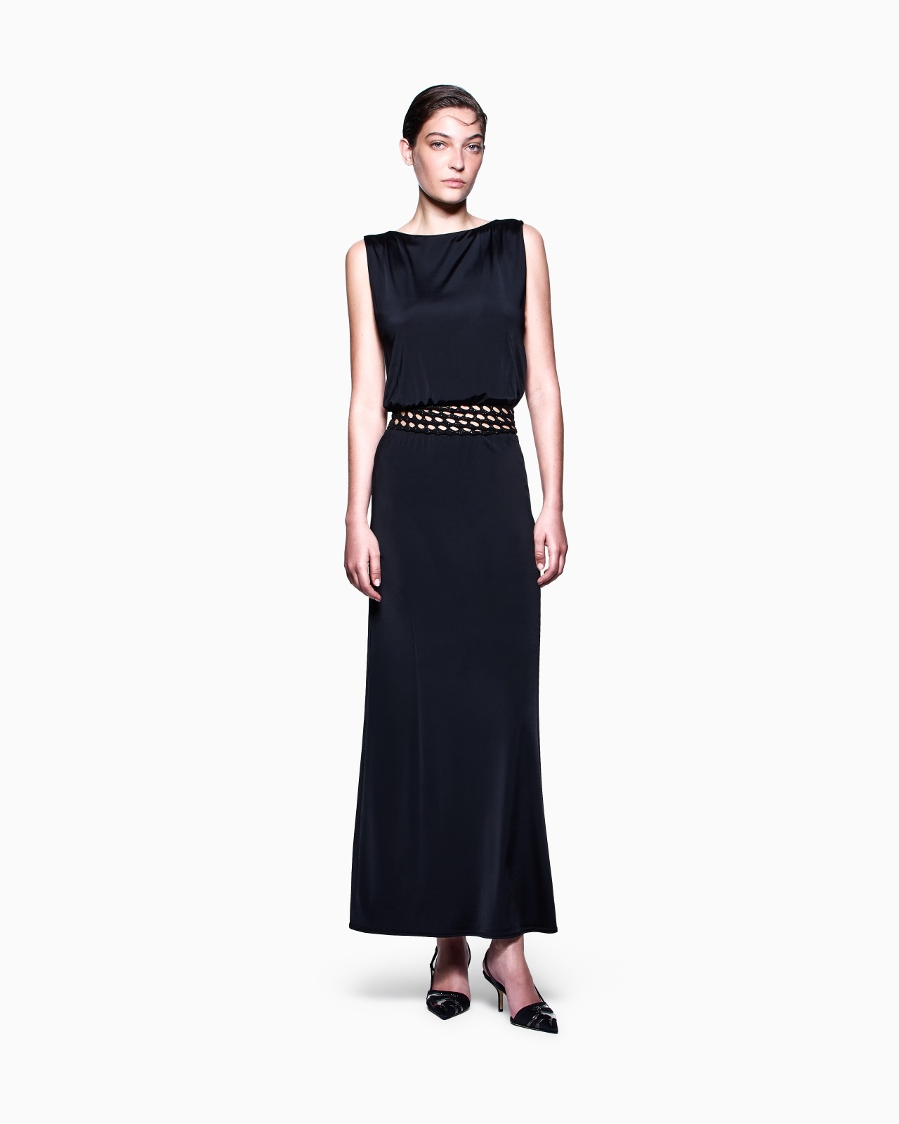 SHINY LONG VISCOSE JERSEY LONG DRESS - 2