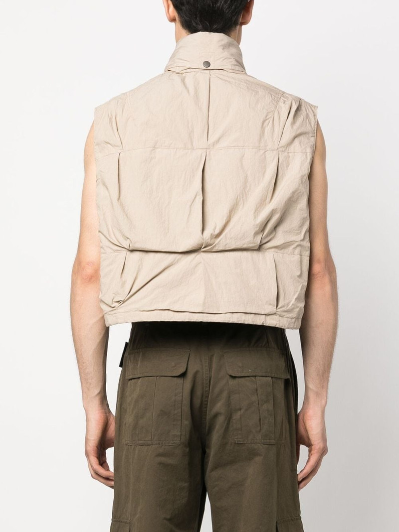 cropped poplin-texture gilet 4