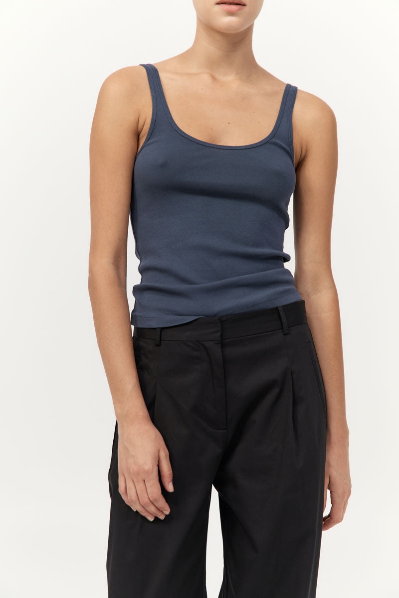 Cotton Barrel Leg Pants - Black - 4