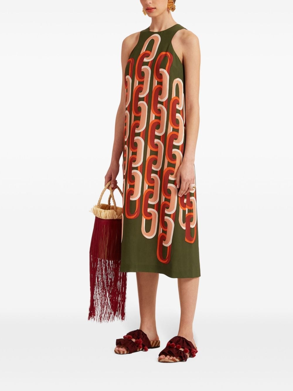 Racer chain-link print dress - 2
